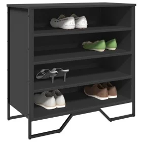 Engineered wood black shoerack 80x38x78 cm by , Shoe racks and shoe organizers - Ref: Foro24-848649, Price: 66,03 €, Discount: %