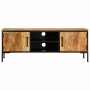 TV-Möbel aus massivem, grobem Mangoholz, 110x35x40 cm. von , CD- und DVD-Speicher - Ref: Foro24-376043, Preis: 212,92 €, Raba...