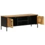 Mueble de TV madera maciza de mango rugosa 110x35x40 cm de , Almacenamiento para CD y DVD - Ref: Foro24-376043, Precio: 208,8...