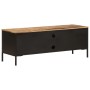 TV-Möbel aus massivem, grobem Mangoholz, 110x35x40 cm. von , CD- und DVD-Speicher - Ref: Foro24-376043, Preis: 212,92 €, Raba...