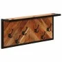 Wall-mounted coat rack with 6 solid mango wood hooks by , Shelves and shelves - Ref: Foro24-376048, Price: 63,03 €, Discount: %