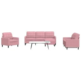 Sofagarnitur mit 4-teiligen rosa Samtkissen. von , Sofas - Ref: Foro24-3278364, Preis: 746,98 €, Rabatt: %