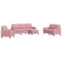 4-piece pink velvet sofa set with cushions by , Sofas - Ref: Foro24-3278364, Price: 746,98 €, Discount: %