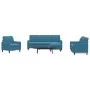 Set of sofas with 4 pieces of blue velvet cushions by , Sofas - Ref: Foro24-3278370, Price: 736,79 €, Discount: %