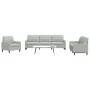 Sofagarnitur mit 4-teiligen Kissen aus hellgrauem Samtstoff. von , Sofas - Ref: Foro24-3278441, Preis: 642,09 €, Rabatt: %
