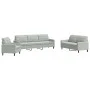 Set of sofas with 4 light gray velvet cushions by , Sofas - Ref: Foro24-3278441, Price: 655,17 €, Discount: %