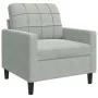 Set of sofas with 4 light gray velvet cushions by , Sofas - Ref: Foro24-3278441, Price: 655,17 €, Discount: %
