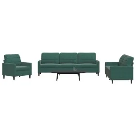 Juego de sofás con cojines 4 piezas terciopelo verde oscuro de , Sofás - Ref: Foro24-3278443, Precio: 757,88 €, Descuento: %