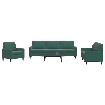 Sofagarnitur mit 4 Teilen, dunkelgrünes Samt und Kissen. von , Sofas - Ref: Foro24-3278443, Preis: 787,60 €, Rabatt: %