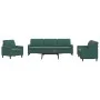 Set of sofas with 4 dark green velvet cushions by , Sofas - Ref: Foro24-3278443, Price: 757,93 €, Discount: %