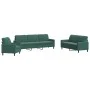Set of sofas with 4 dark green velvet cushions by , Sofas - Ref: Foro24-3278443, Price: 757,93 €, Discount: %