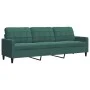 Set of sofas with 4 dark green velvet cushions by , Sofas - Ref: Foro24-3278443, Price: 757,93 €, Discount: %