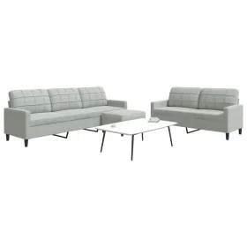 3-piece light gray velvet sofa set with cushions by , Sofas - Ref: Foro24-3278481, Price: 522,77 €, Discount: %