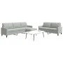 Juego de sofás con cojines 3 piezas terciopelo gris claro de , Sofás - Ref: Foro24-3278481, Precio: 521,56 €, Descuento: %