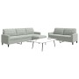 Juego de sofás con cojines 3 piezas terciopelo gris claro de , Sofás - Ref: Foro24-3278481, Precio: 512,22 €, Descuento: %