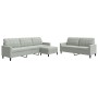 Juego de sofás con cojines 3 piezas terciopelo gris claro de , Sofás - Ref: Foro24-3278481, Precio: 512,22 €, Descuento: %