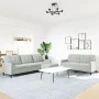 3-piece light gray velvet sofa set with cushions by , Sofas - Ref: Foro24-3278481, Price: 522,77 €, Discount: %