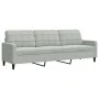 3-piece light gray velvet sofa set with cushions by , Sofas - Ref: Foro24-3278481, Price: 522,77 €, Discount: %