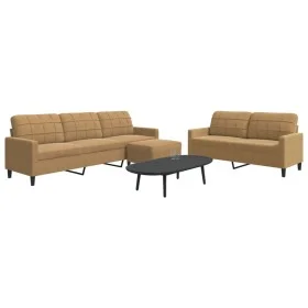 Sofagarnitur mit 3-teiligen braunen Samtkissen von , Sofas - Ref: Foro24-3278488, Preis: 559,33 €, Rabatt: %