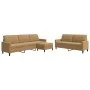 3-piece brown velvet sofa set with cushions by , Sofas - Ref: Foro24-3278488, Price: 559,33 €, Discount: %