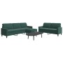 Dreiteiliges Sofaset mit dunkelgrünen Samtkissen. von , Sofas - Ref: Foro24-3278483, Preis: 626,71 €, Rabatt: %