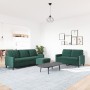 Set of sofas with 3 dark green velvet cushions by , Sofas - Ref: Foro24-3278403, Price: 605,85 €, Discount: %