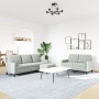 3-piece light gray velvet sofa set with cushions by , Sofas - Ref: Foro24-3278401, Price: 501,82 €, Discount: %