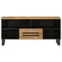 TV-Möbel aus massivem, grobem Mangoholz 100x34x46 cm von , CD- und DVD-Speicher - Ref: Foro24-377514, Preis: 73,56 €, Rabatt: %