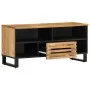 TV-Möbel aus massivem, grobem Mangoholz 100x34x46 cm von , CD- und DVD-Speicher - Ref: Foro24-377514, Preis: 73,56 €, Rabatt: %