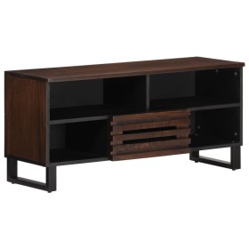 Massives TV-Möbel aus braunem Mangoholz, 100x34x46 cm. von , CD- und DVD-Speicher - Ref: Foro24-377516, Preis: 74,69 €, Rabat...
