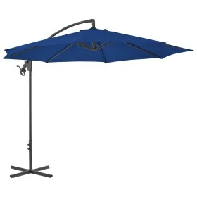 Sombrilla voladiza con poste de acero azul celeste 300 cm de vidaXL, Sombrillas - Ref: Foro24-312509, Precio: 90,31 €, Descue...