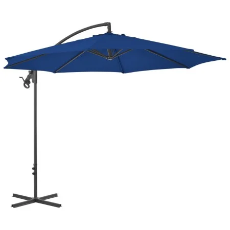 Sombrilla voladiza con poste de acero azul celeste 300 cm de vidaXL, Sombrillas - Ref: Foro24-312509, Precio: 90,31 €, Descue...