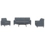 3-piece dark gray velvet sofa set with cushions by , Sofas - Ref: Foro24-3278372, Price: 617,87 €, Discount: %