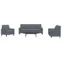 3-piece dark gray velvet sofa set with cushions by , Sofas - Ref: Foro24-3278372, Price: 609,33 €, Discount: %