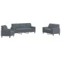 3-piece dark gray velvet sofa set with cushions by , Sofas - Ref: Foro24-3278372, Price: 609,33 €, Discount: %