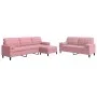 Dreiteiliges Sofaset mit rosa Samtkissen. von , Sofas - Ref: Foro24-3278504, Preis: 658,34 €, Rabatt: %