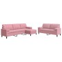 Set of sofas with 3 pink velvet cushions by , Sofas - Ref: Foro24-3278504, Price: 670,96 €, Discount: %