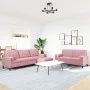 Dreiteiliges Sofaset mit rosa Samtkissen. von , Sofas - Ref: Foro24-3278504, Preis: 658,34 €, Rabatt: %