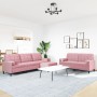 Set of sofas with 3 pink velvet cushions by , Sofas - Ref: Foro24-3278504, Price: 670,96 €, Discount: %