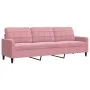 Dreiteiliges Sofaset mit rosa Samtkissen. von , Sofas - Ref: Foro24-3278504, Preis: 658,34 €, Rabatt: %