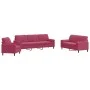Dreiteiliges Sofaset mit roten Samtkissen. von , Sofas - Ref: Foro24-3278455, Preis: 683,15 €, Rabatt: %