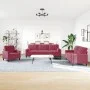 Dreiteiliges Sofaset mit roten Samtkissen. von , Sofas - Ref: Foro24-3278455, Preis: 683,15 €, Rabatt: %