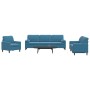 Sofagarnitur mit 3-teiligen blauen Samtkissen von , Sofas - Ref: Foro24-3278460, Preis: 807,58 €, Rabatt: %