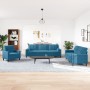 Sofagarnitur mit 3-teiligen blauen Samtkissen von , Sofas - Ref: Foro24-3278460, Preis: 807,58 €, Rabatt: %