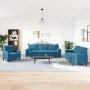 Sofagarnitur mit 3-teiligen blauen Samtkissen von , Sofas - Ref: Foro24-3278460, Preis: 792,28 €, Rabatt: %