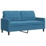 Sofagarnitur mit 3-teiligen blauen Samtkissen von , Sofas - Ref: Foro24-3278460, Preis: 792,28 €, Rabatt: %