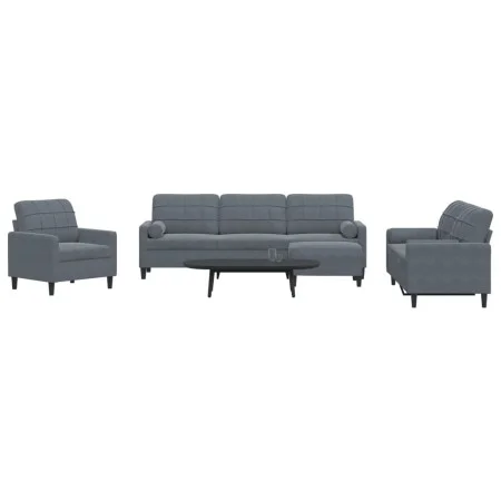 Sofagarnitur mit 4-teiligen dunkelgrauen Samtkissen. von , Sofas - Ref: Foro24-3278462, Preis: 695,86 €, Rabatt: %