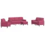 Set of sofas with 4 pieces of red velvet cushions by , Sofas - Ref: Foro24-3278385, Price: 688,24 €, Discount: %