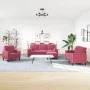 Set of sofas with 4 pieces of red velvet cushions by , Sofas - Ref: Foro24-3278385, Price: 688,24 €, Discount: %