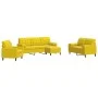 Juego de sofás con cojines 4 piezas terciopelo amarillo de , Sofás - Ref: Foro24-3278387, Precio: 715,84 €, Descuento: %